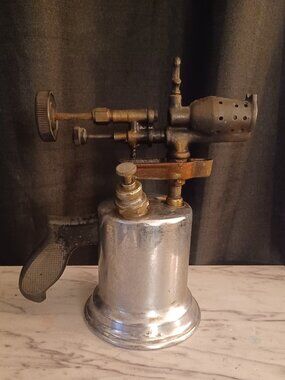 Rare Craftsman Vintage Blow Torch Chrome Copper Brass Antique Gasoline